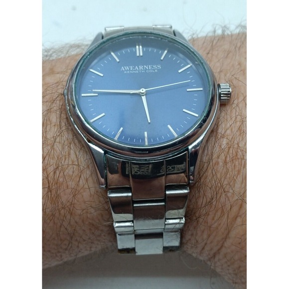 Men's AWEARNESS‎ by Kenneth Cole Quartz Stainless Steel Blue Face Watch - Picture 11 of 11